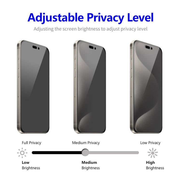 Pour iPhone 15 Pro Max Film de protection d'écran en verre trempé ENKAY anti-espion, installation facile