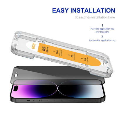 For iPhone 14 Pro Max ENKAY Easy Install Anti-peeping Privacy Full Screen Tempered Glass Film
