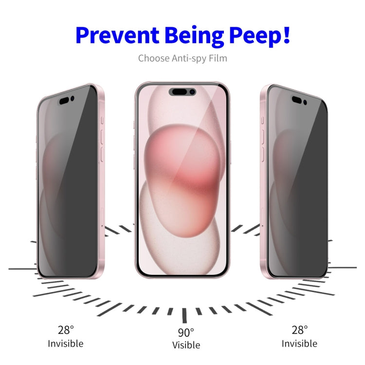 For iPhone 14 Pro Max ENKAY Easy Install Anti-peeping Privacy Full Screen Tempered Glass Film