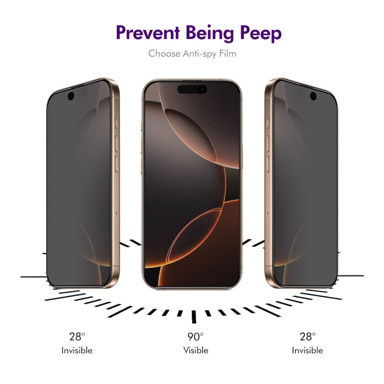 For iPhone 16 Pro ENKAY Easy Install Anti-peeping Privacy Full Screen Tempered Glass Film