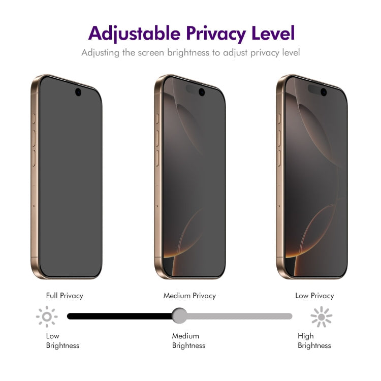 For iPhone 16 Pro ENKAY Easy Install Anti-peeping Privacy Full Screen Tempered Glass Film