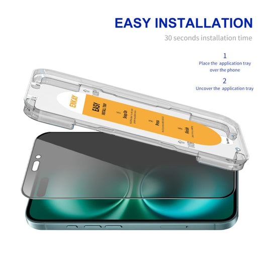 For iPhone 16 ENKAY Easy Install Anti-peeping Privacy Full Screen Tempered Glass Film