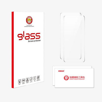 For Xiaomi Redmi 12 5G Global 2pcs ENKAY 9H Big Arc Edge High Aluminum-silicon Tempered Glass Film