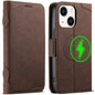 For iPhone 14 Plus SUTENI J07 Multifunctional Horizontal Flip Magsafe Leather Phone Case(Brown)