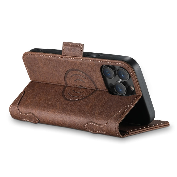For iPhone 15 Pro SUTENI J07 Multifunctional Horizontal Flip Magsafe Leather Phone Case(Brown)