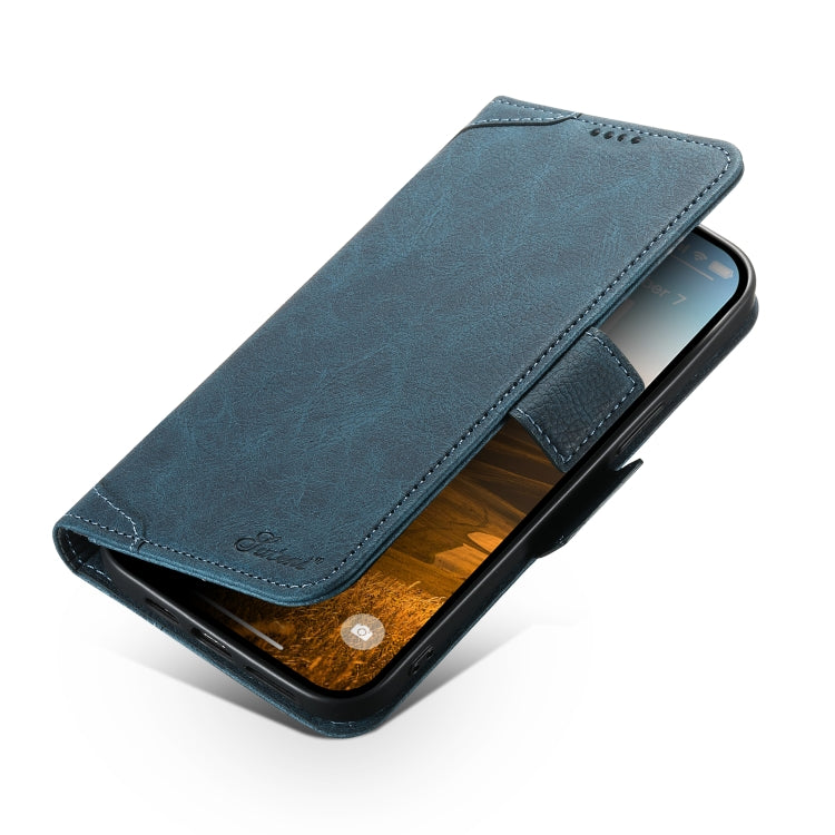 For iPhone 15 Pro Max SUTENI J07 Multifunctional Horizontal Flip Magsafe Leather Phone Case(Blue)