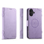 Pour iPhone 16 SUTENI J07 Étui de téléphone en cuir multifonctionnel à rabat horizontal Magsafe (Violet)