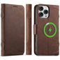 For iPhone 16 Pro SUTENI J07 Multifunctional Horizontal Flip Magsafe Leather Phone Case(Brown)