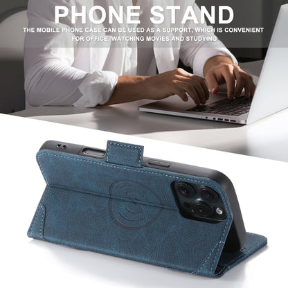 Pour iPhone 16 Pro SUTENI J07 Étui de téléphone en cuir multifonctionnel à rabat horizontal Magsafe (bleu)