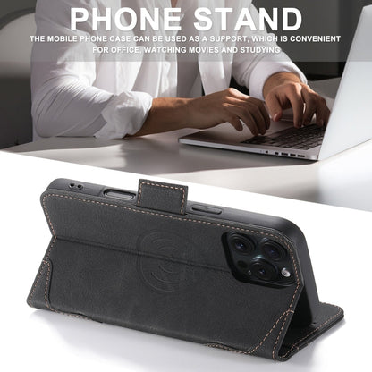 Pour iPhone 16 Plus SUTENI J07 Étui de téléphone en cuir multifonctionnel à rabat horizontal Magsafe (Noir)