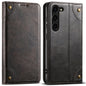 Pour Samsung Galaxy S24+ 5G Étui de téléphone en cuir Suteni Baroque Calf Texture avec boucle et porte-cartes (Noir)