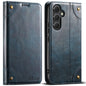 For Samsung Galaxy S23+ 5G Suteni Baroque Calf Texture Buckle Wallet Leather Phone Case(Blue)