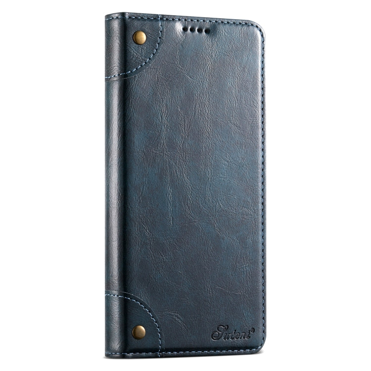 For Samsung Galaxy S22+ 5G Suteni Baroque Calf Texture Buckle Wallet Leather Phone Case(Blue)