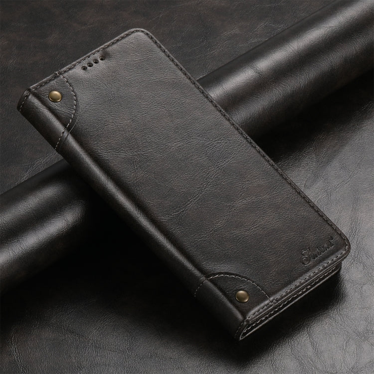For Samsung Galaxy S22 5G Suteni Baroque Calf Texture Buckle Wallet Leather Phone Case(Black)