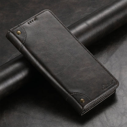 For Samsung Galaxy S22 5G Suteni Baroque Calf Texture Buckle Wallet Leather Phone Case(Black)