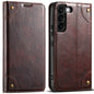 For Samsung Galaxy S22 5G Suteni Baroque Calf Texture Buckle Wallet Leather Phone Case(Brown)