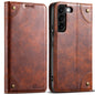 Pour Samsung Galaxy S22 5G Suteni Baroque Veau Texture Boucle Portefeuille Étui de Téléphone en Cuir (Kaki)