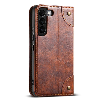 Pour Samsung Galaxy S22 5G Suteni Baroque Veau Texture Boucle Portefeuille Étui de Téléphone en Cuir (Kaki)
