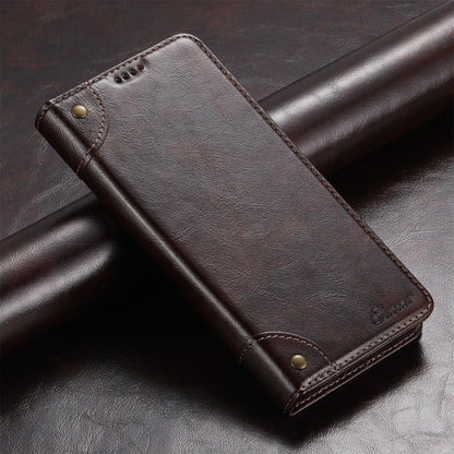 Pour étui de téléphone en cuir avec boucle texturée de veau baroque Suteni pour Samsung Galaxy Note20 (marron)