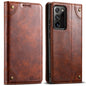 For Samsung Galaxy Note20 Ultra Suteni Baroque Calf Texture Buckle Wallet Leather Phone Case(Khaki)