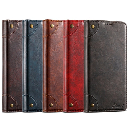 For Samsung Galaxy S24+ 5G Suteni Baroque Calf Texture Buckle Wallet Leather Phone Case(Khaki)