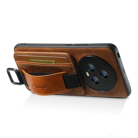 Pour Honor Magic6 Pro Suteni H13 Étui portefeuille à dragonne en cuir PU (marron)