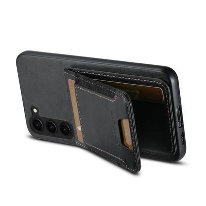 For Samsung Galaxy S24+ 5G Suteni H03 Oil Wax Leather Wallet Stand Back Phone Case(Black)