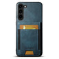 For Samsung Galaxy S22+ 5G Suteni H03 Oil Wax Leather Wallet Stand Back Phone Case(Blue)