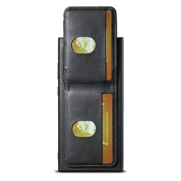For Samsung Galaxy S22 Ultra 5G Suteni H03 Oil Wax Leather Wallet Stand Back Phone Case(Black)