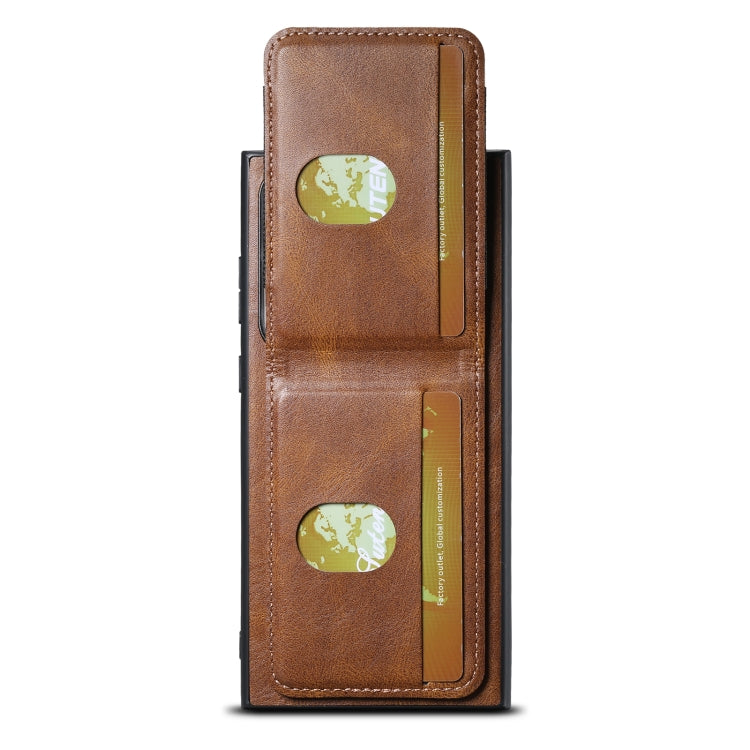 For Samsung Galaxy S22 Ultra 5G Suteni H03 Oil Wax Leather Wallet Stand Back Phone Case(Brown)