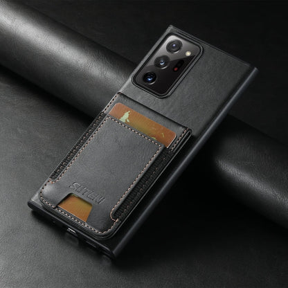 Pour Samsung Galaxy Note20 Ultra 5G Étui de téléphone portable portefeuille en cuir ciré Suteni H03 avec support (noir)