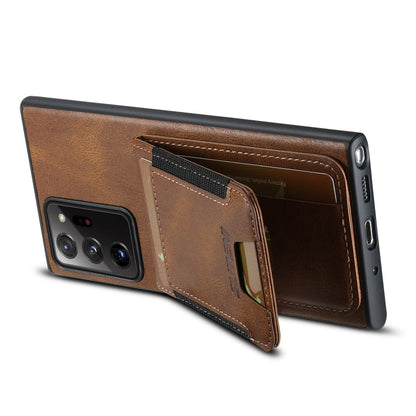 For Samsung Galaxy Note20 Ultra 5G Suteni H03 Oil Wax Leather Wallet Stand Back Phone Case(Brown)