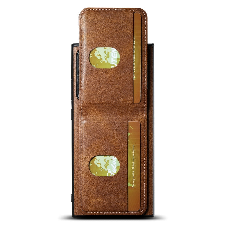 For Samsung Galaxy Note20 5G Suteni H03 Oil Wax Leather Wallet Stand Back Phone Case(Brown)