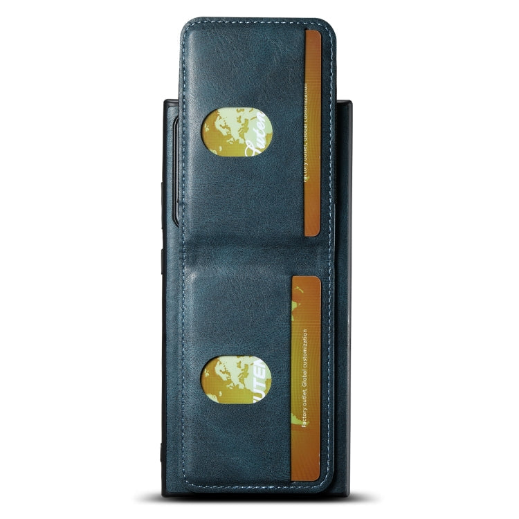 For Samsung Galaxy Note20 5G Suteni H03 Oil Wax Leather Wallet Stand Back Phone Case(Blue)