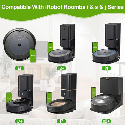 JUNSUNMAY 5 pièces pour iRobot Roomba séries i & s & j i8 / i8+ / s9 / s9+ Sacs d'aspirateur Sacs à poussière pour élimination automatique