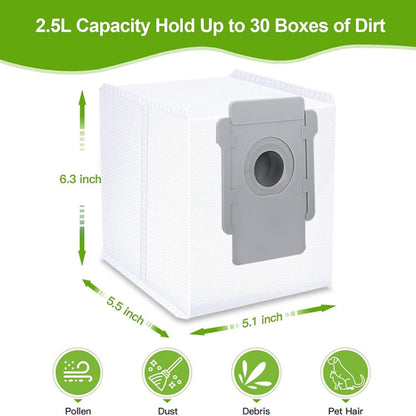 JUNSUNMAY 5 pièces pour iRobot Roomba séries i & s & j i8 / i8+ / s9 / s9+ Sacs d'aspirateur Sacs à poussière pour élimination automatique