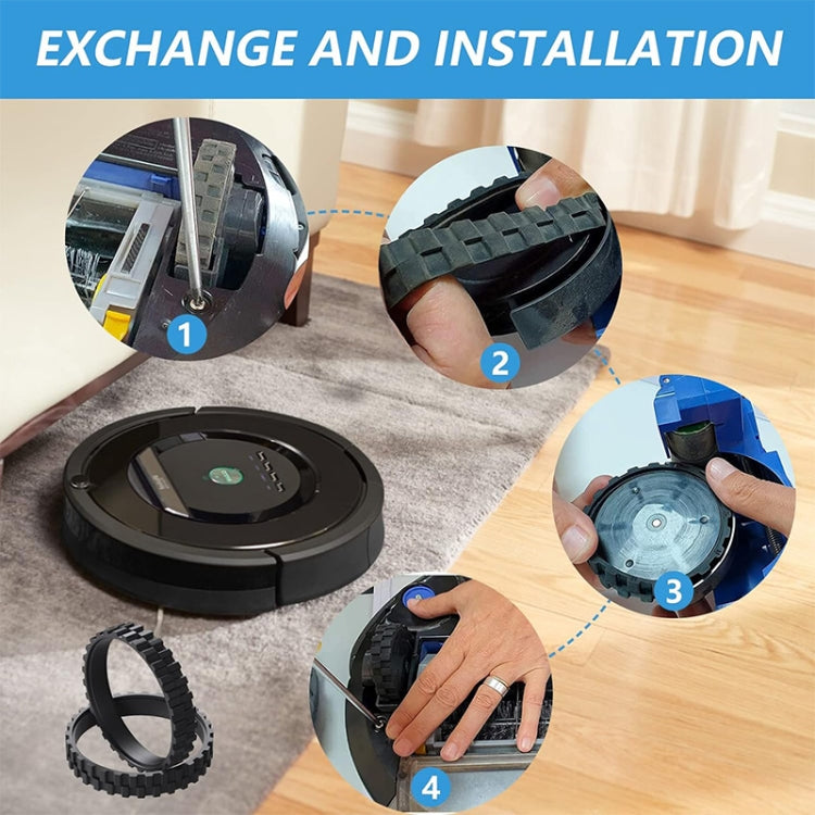 JUNSUNMAY Replacement Wheel Caster Tires for All Series iRobot Vacuum Cleaner