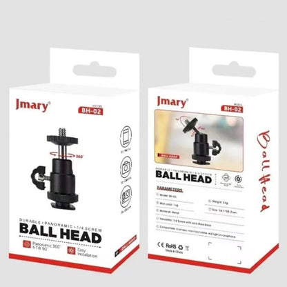 JMARY BH-02 360-Degree Rotating Tripod Ball Head 1/4 Screw Adapter