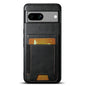 Pour Google Pixel 7a Suteni H03 Coque arrière de téléphone portefeuille en cuir ciré (noir)
