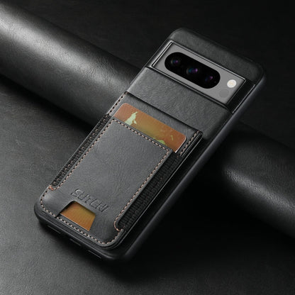Pour l'étui de téléphone portefeuille en cuir ciré Suteni H03 pour Google Pixel 7 Pro avec support (noir)