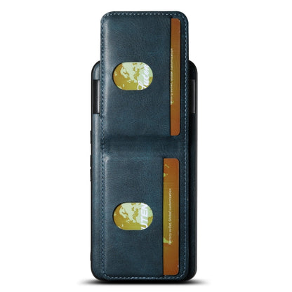 Pour Google Pixel 7 Pro Suteni H03 Coque arrière de téléphone portefeuille en cuir ciré (bleu)