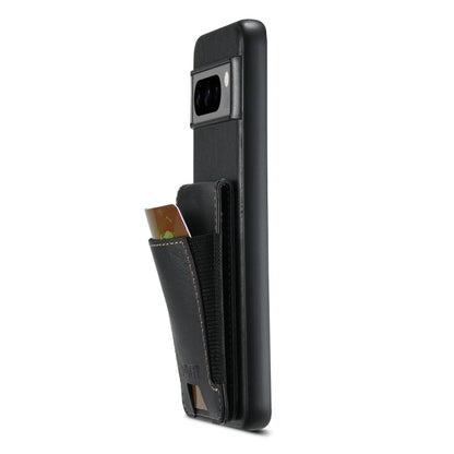 For Google Pixel 6a Suteni H03 Oil Wax Leather Wallet Stand Back Phone Case(Black)
