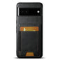 For Google Pixel 6a Suteni H03 Oil Wax Leather Wallet Stand Back Phone Case(Black)