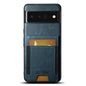 For Google Pixel 6 Pro Suteni H03 Oil Wax Leather Wallet Stand Back Phone Case(Blue)