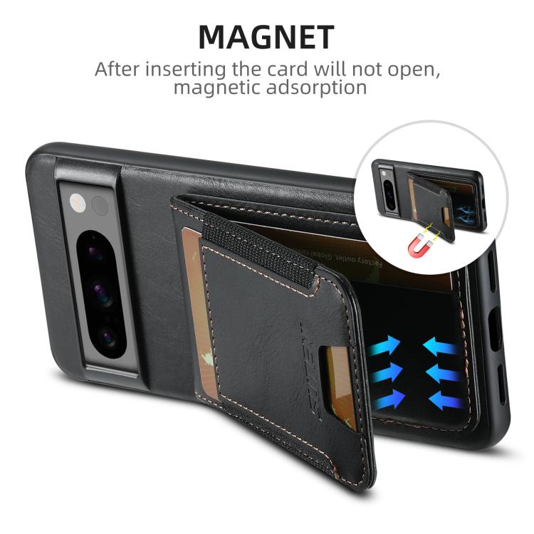 For Google Pixel 9 Pro XL Suteni H03 Oil Wax Leather Wallet Stand Back Phone Case(Black)