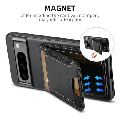 For Google Pixel 9 Pro XL Suteni H03 Oil Wax Leather Wallet Stand Back Phone Case(Black)