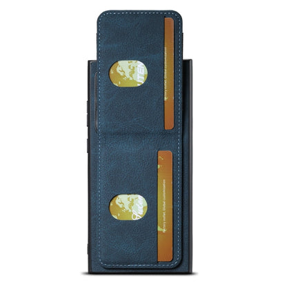 For Samsuny Galaxy S23 Ultra 5G Suteni H03 Litchi Leather Card Bag Stand Back Phone Case(Blue)