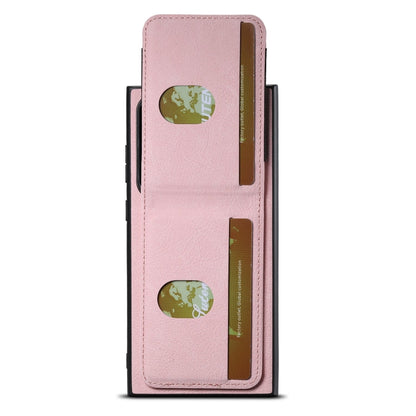 For Samsuny Galaxy S23 Ultra 5G Suteni H03 Litchi Leather Card Bag Stand Back Phone Case(Pink)
