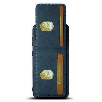 Pour Samsuny Galaxy S23+ 5G Suteni H03 Coque arrière de téléphone en cuir litchi avec porte-cartes (Bleu)