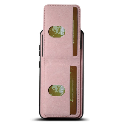 For Samsuny Galaxy S23+ 5G Suteni H03 Litchi Leather Card Bag Stand Back Phone Case(Pink)